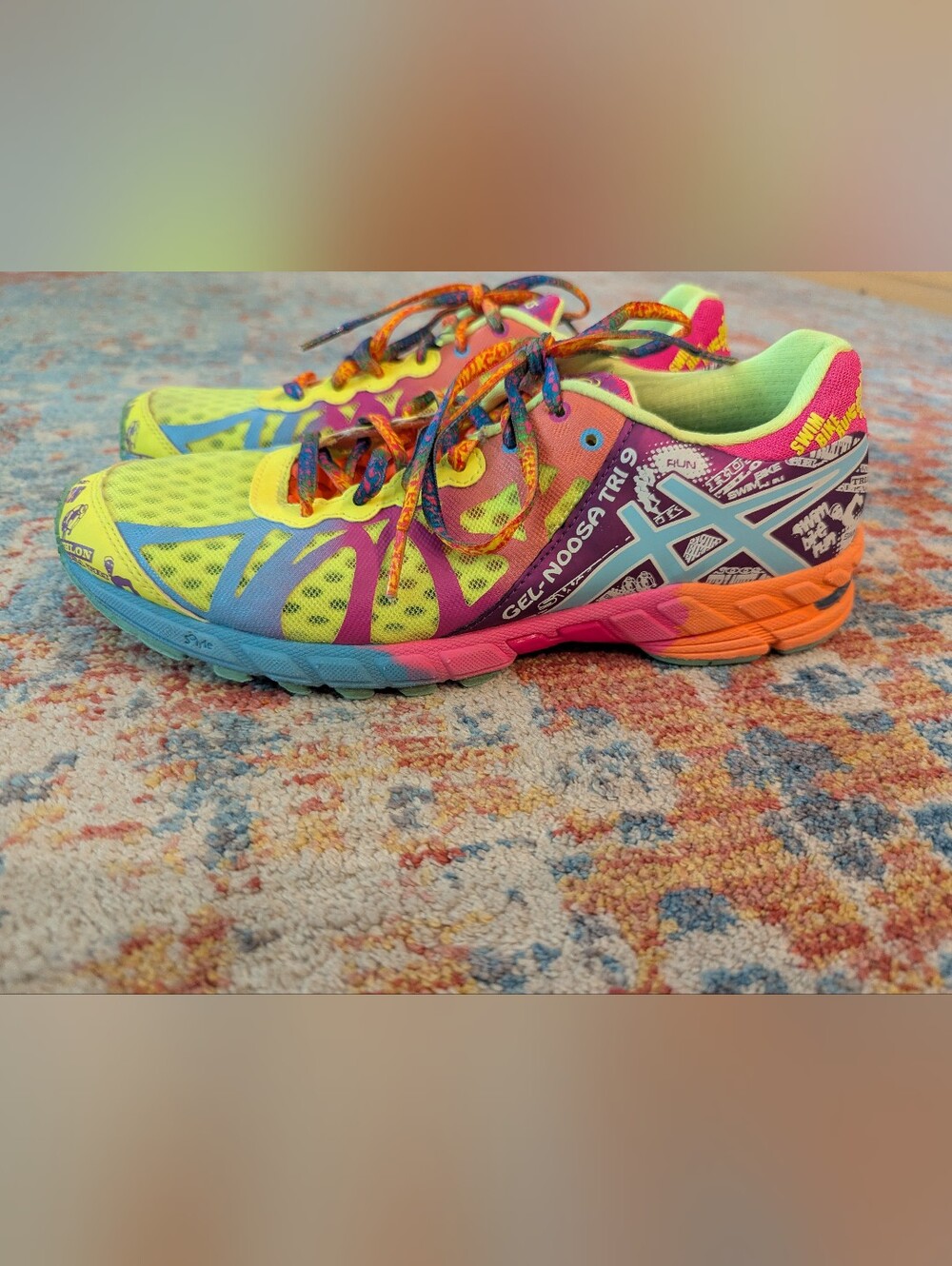 Asics Gel Noosa Tri 9 Women's 9.5 Bright Colorful Triathlon Running Shoe - Picture 2 of 14